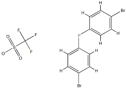 ビス(4-ブロモフェニル)ヨードニウムトリフルオロメタンスルホナート 化学構造式