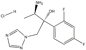 (αR)-α-[(1R)-1-Aminoethyl]-α-(2,4-difluorophenyl)-1H-1,2,4-triazole-1-ethanol Hydrochloride 结构式