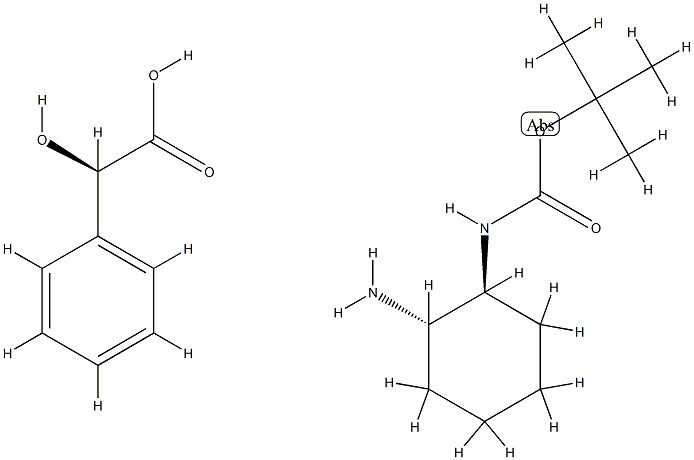 [(1S,2R)-2-氨基环己基]氨基甲酸叔丁酯-(R)-2-羟基-2-苯乙酸盐,1391731-16-0,结构式