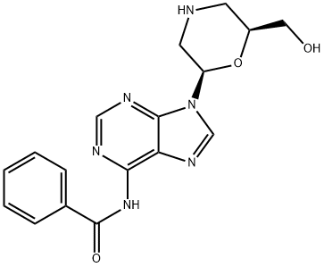 N6-Benzoyl-7'-OH-Morpholino adenosine 化学構造式