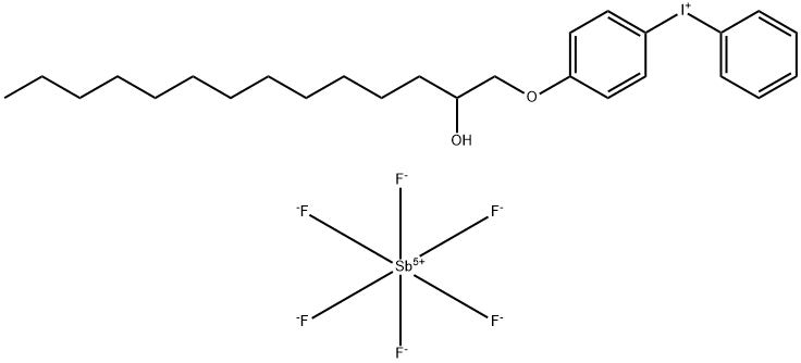 4-((2-羟基十四烷基)苯基)碘代六氟锑酸盐, 139301-16-9, 结构式