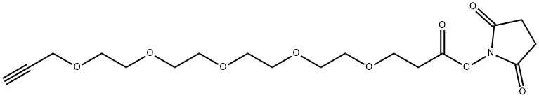 プロパルギル-PEG5-NHS 化学構造式