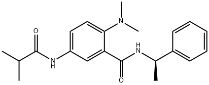 2-(DIMETHYLAMINO)-5-[(2-METHYL-1-OXOPROPYL)AMINO]-N-[(1R)-1-PHENYLETHYL]-BENZAMIDE, 1393441-53-6, 结构式