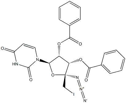 Uridine, 4'-C-azido-5'-deoxy-5'-iodo-, 2',3'-dibenzoate