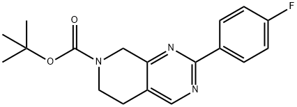 2-(4-Fluoro-phenyl)-5,8-dihydro-6H-pyrido[3,4-d]pyriMidine
-7-carboxylic acid tert-butyl este Struktur