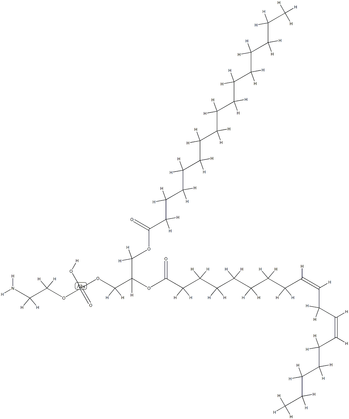 1-palmitoyl-2-linoleoyl-3-phosphatidylethanolamine 结构式