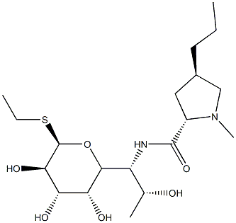 Ethyl 6,8-dideoxy-6-[[[(2S,4R)-1-methyl-4β-propyl-2α-pyrrolidinyl]carbonyl]amino]-1-thio-D-erythro-α-D-galacto-octopyranoside Structure