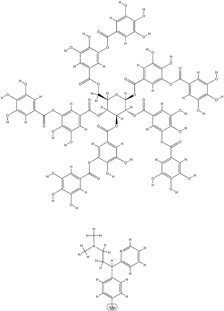 Tannins, compds. with gamma-(4-chlorophenyl)-N,N-dimethyl-2-pyridinepropanamine Struktur