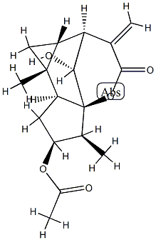 (2S,7aα,8bβ,9R)-2,3,6,7,7a,8,8a,8b-Octahydro-2α-acetoxy-3α,8aα-dimethyl-6-methylene-9-hydroxy-3aβ,7β-methano-3aH-cyclopenta[b]cyclopropa[d]oxocin-5(1H)-one Structure