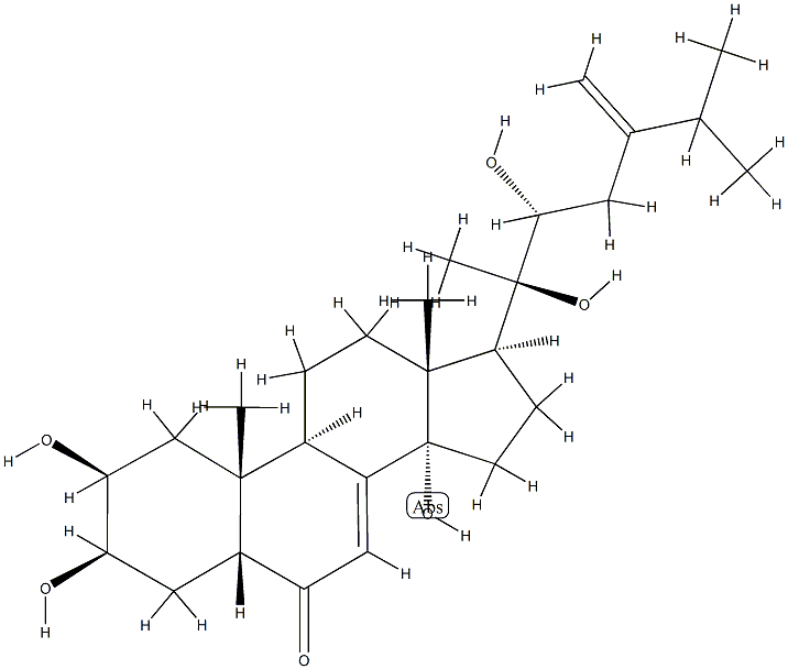 Ergosta-7,24(28)-dien-6-one,2,3,14,20,22-pentahydroxy-, (2b,3b,5b,22R)- Structure