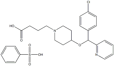 4-(4 - ((4-氯苯基)(吡啶-2-基)甲氧基)哌啶-1-基)丁酸化合物与苯磺酸(1:1) 结构式