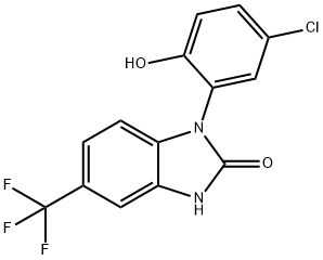 1-(5-Cl-2-OH-phenyl)-5-CF3-benzimidazolin-2-one, 141797-92-4, 结构式