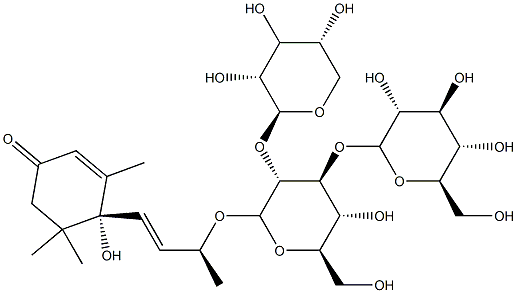 Vomifoliol-glu-xyl-glu Struktur