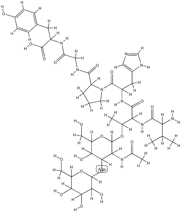 Val(galactosyl-3-galactosyl-N-acetyl)thr-his-pro-gly-tyr Structure