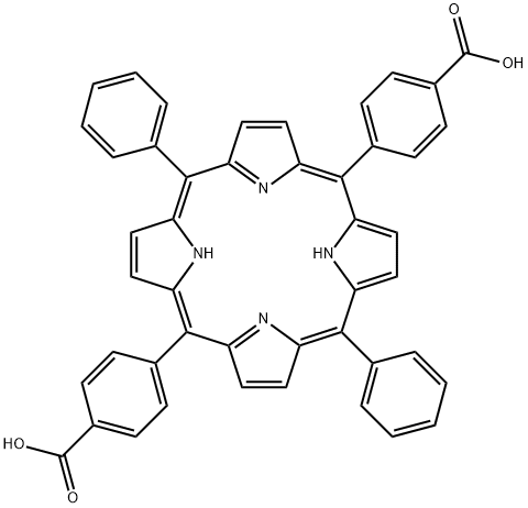 5,10-二(4-羧基苯基)-10,20-二苯基-卟啉 结构式