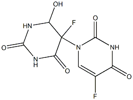 1-(5'-fluoro-6'-hydroxy-5',6'-dihydrouracil-5'-yl)-5-fluorouracil Struktur