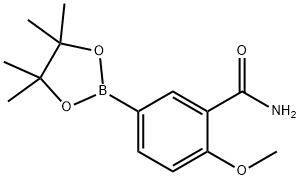 2-甲氧基-5-(4,4,5,5-四甲基-1,3,2-二噁硼戊环-2-基)苯甲酰胺, 1424432-41-6, 结构式