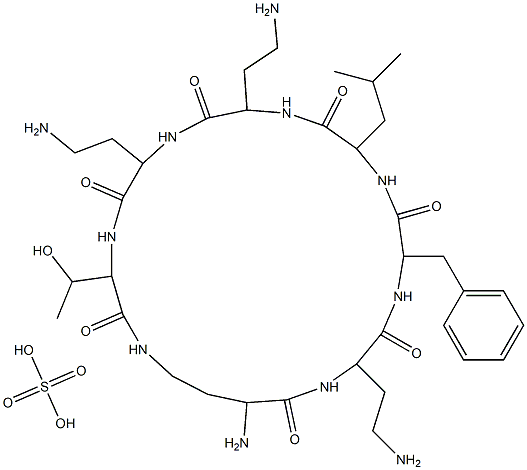 ポリミキシンBヘプタペプチド 化学構造式