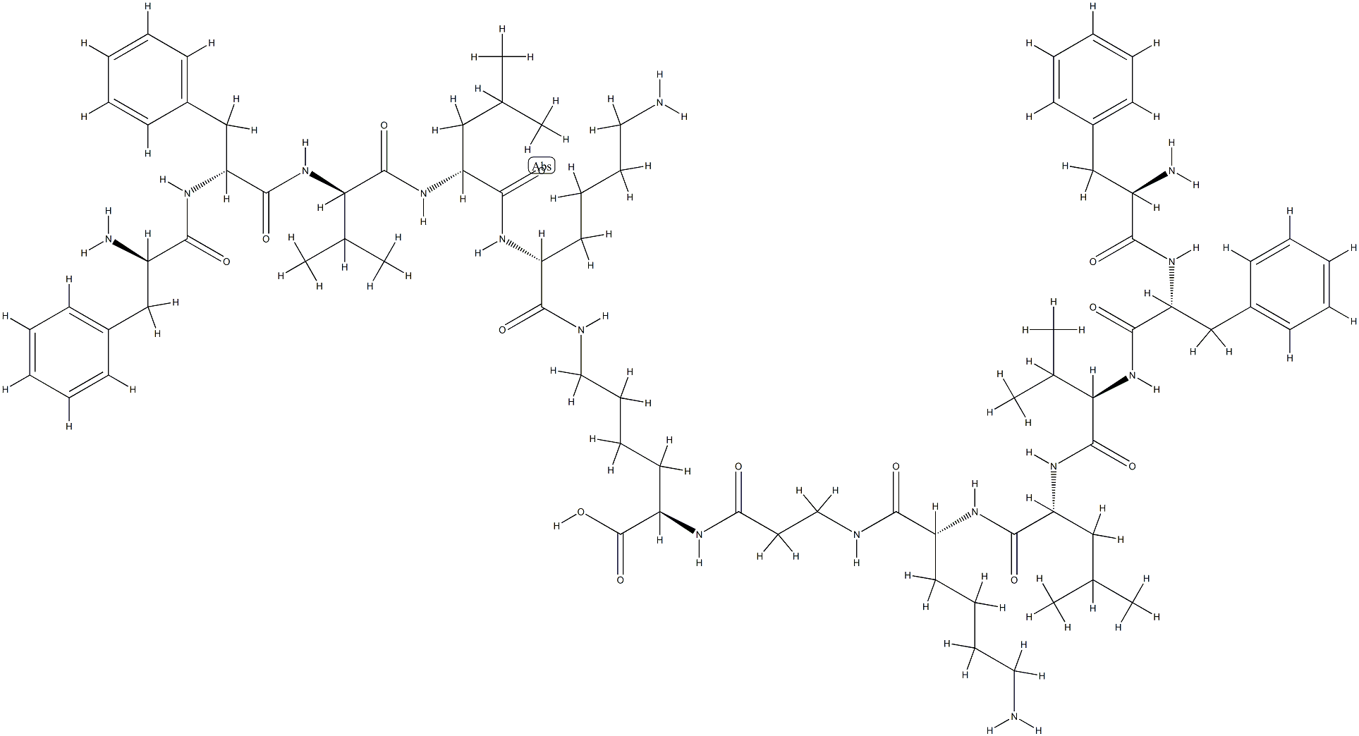 ent-[Amyloid β-Protein (20-16)]-β-Ala-D-Lys(ent-[Amyloid β-Protein (16-20)]) Structure