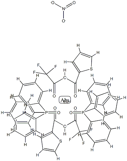双[4,4,4-三氟-1-(2-噻吩基)-1,3-丁二酮]双(氧化三苯基膦)铕硝酸盐, 14264-79-0, 结构式