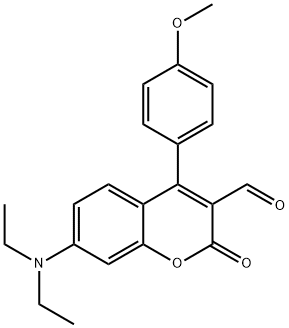 7-Diethylamino-3-formyl-4-(4’-methoxyphenyl)coumarin Struktur