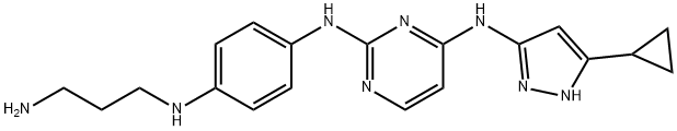 2,4-ピリミジンジアミン WITH LINKER 化学構造式