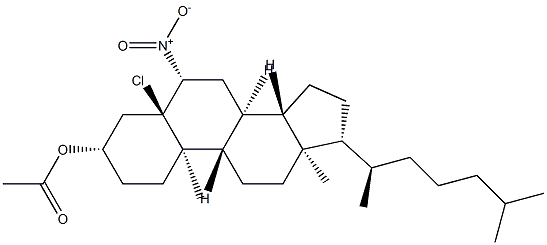 Acetic acid 5-chloro-6β-nitro-5α-cholestan-3β-yl ester Structure