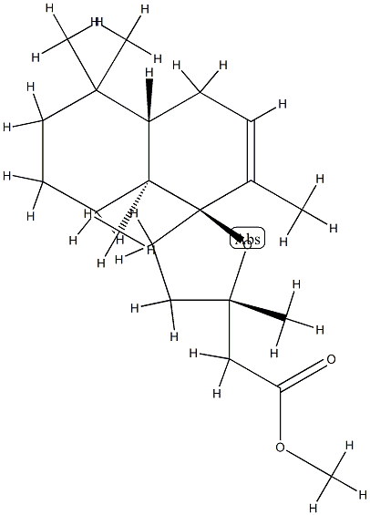 (2R,5S)-4,4'aα,5,5',6',7',8',8'a-Octahydro-2',5,5',5',8'aβ-pentamethylspiro[furan-2(3H),1'(4'H)-naphthalene]-5-acetic acid methyl ester Struktur