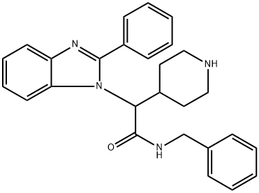 1H-BenziMidazole-1-acetaMide, 2-phenyl-N-(phenylMethyl)-α-4-piperidinyl- 化学構造式
