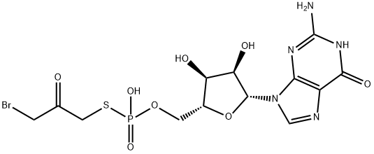 guanosine-5'-O-(S-(3-bromo-2-oxopropyl))thiophosphate Structure