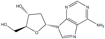 9-(2-デオキシ-α-L-リボフラノシル)-9H-プリン-6-アミン 化学構造式