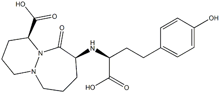 (9S)-9-{[1-カルボキシ-3-(4-ヒドロキシフェニル)プロピル]アミノ}-10-オキソ-オクタヒドロ-1H-ピリダジノ[1,2-a][1,2]ジアゼピン-1-カルボン酸 化学構造式