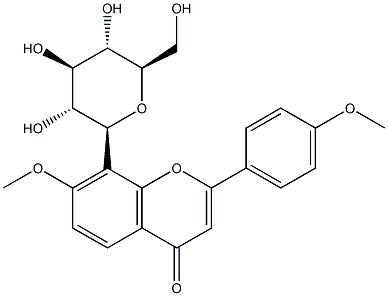 8-β-D-Glucopyranosyl-4',7-dimethoxyflavone 结构式