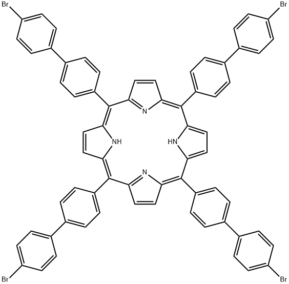 5,10,15,20-四-(4'-溴-联苯-4-基)-卟啉 结构式