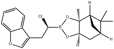 (1S)-1-CHLORO-2-(BENZOFURAN-3-YLMETHYL)BORONIC ACID (+)-PINANEDIOL ESTER,1444010-81-4,结构式