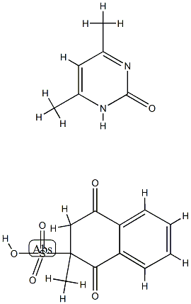 1,2,3,4-テトラヒドロ-2-メチル-1,4-ジオキソ-2-ナフタレンスルホン酸·4,6-ジメチルピリミジン-2(1H)-オン 化学構造式