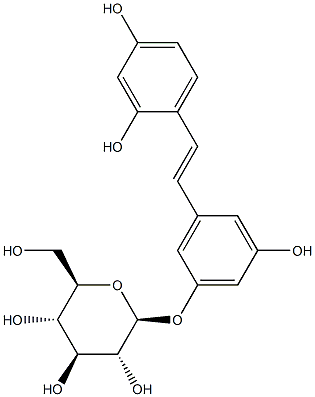 Oxyresveratrol 3'-O-β-D-glucopyranoside Struktur