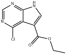 4-クロロ-7H-ピロロ[2,3-D]ピリミジン-5-カルボン酸エチル 化学構造式