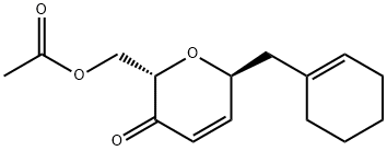 酢酸[[(2R,6R)-3,6-ジヒドロ-3-オキソ-6-[(1-シクロヘキセニル)メチル]-2H-ピラン]-2-イル]メチル 化学構造式