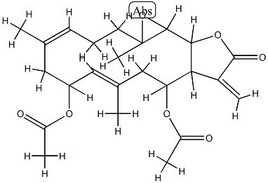 Oxireno(13,14)cyclotetradeca(1,2-b)furan-13(1aH)-one, 7,11-bis(acetylo xy)-2,3,6,7,10,11,11a,12,14a,14b-decahydro-1a,9-dimethyl-12-methylene- , (1aR*,4E,7S*,8E,11S*,11aR*,14aR*,14bS*)-(+)- Structure