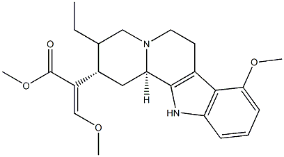 (3β,16E)-16,17-Didehydro-9,17-dimethoxycorynan-16-carboxylic acid methyl ester Structure