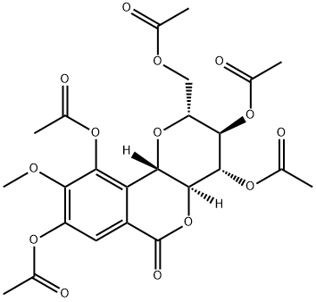 Bergenin pentaacetate 化学構造式