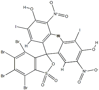5',5''-二硝基-3',3''-二碘-3,4,5,6-四溴苯酚磺酞 结构式