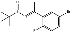 2-Propanesulfinamide, N-[1-(5-bromo-2-fluorophenyl)ethylidene]-2-methyl-, [N(E),S(S)]- Structure