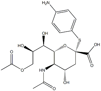 N-acetyl-9-O-acetylneuraminic acid 4-aminophenylthioketoside Structure