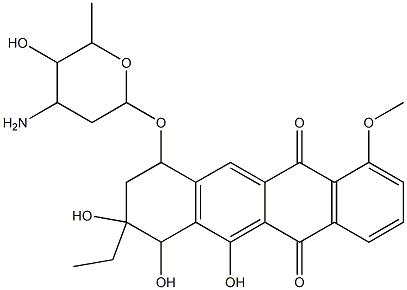4-O-methyl-6-deoxyoxaunomycin 结构式