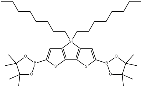 4H-Silolo[3,2-b:4,5-b']dithiophene, 4,4-dioctyl-2,6-bis(4,4,5,5-tetraMethyl-1,3,2-dioxaborolan-2-yl)- Struktur