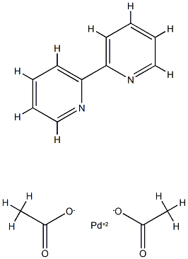 bis(acetato-O)(2,2'-bipyridine-N,N')palladium Struktur