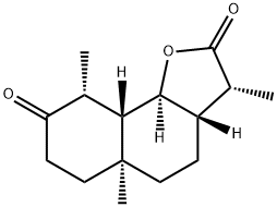 (3R)-3aβ,5,5a,6,7,9,9aβ,9bα-オクタヒドロ-3α,5aα,9α-トリメチルナフト[1,2-b]フラン-2,8(3H,4H)-ジオン 化学構造式