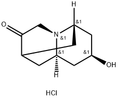 ヘキサヒドロ-8-ヒドロキシ-2,6-メタノ-2H-キノリジン-3(4H)-オン塩酸塩 化学構造式